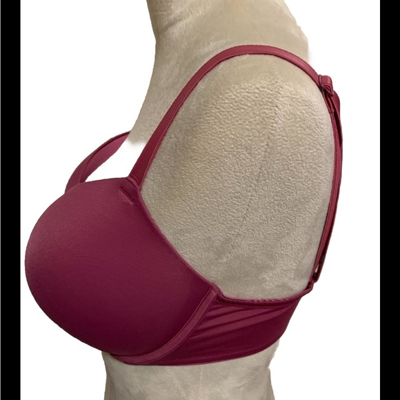 PINK by Victoria Secret Wear Everywhere Super Push Up Bra Magenta 34DD NWOT - Picture 3 of 4